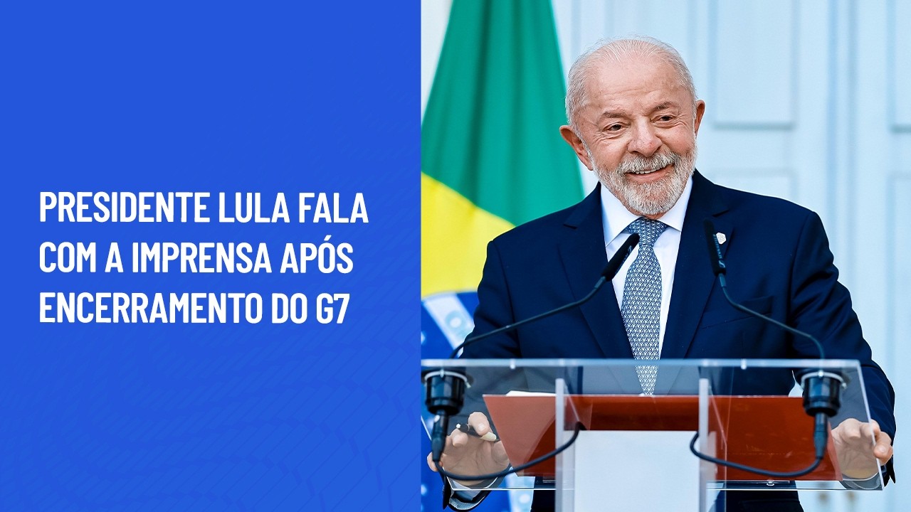 Presidente Lula fala com a imprensa ap&oacute;s encerramento do G7