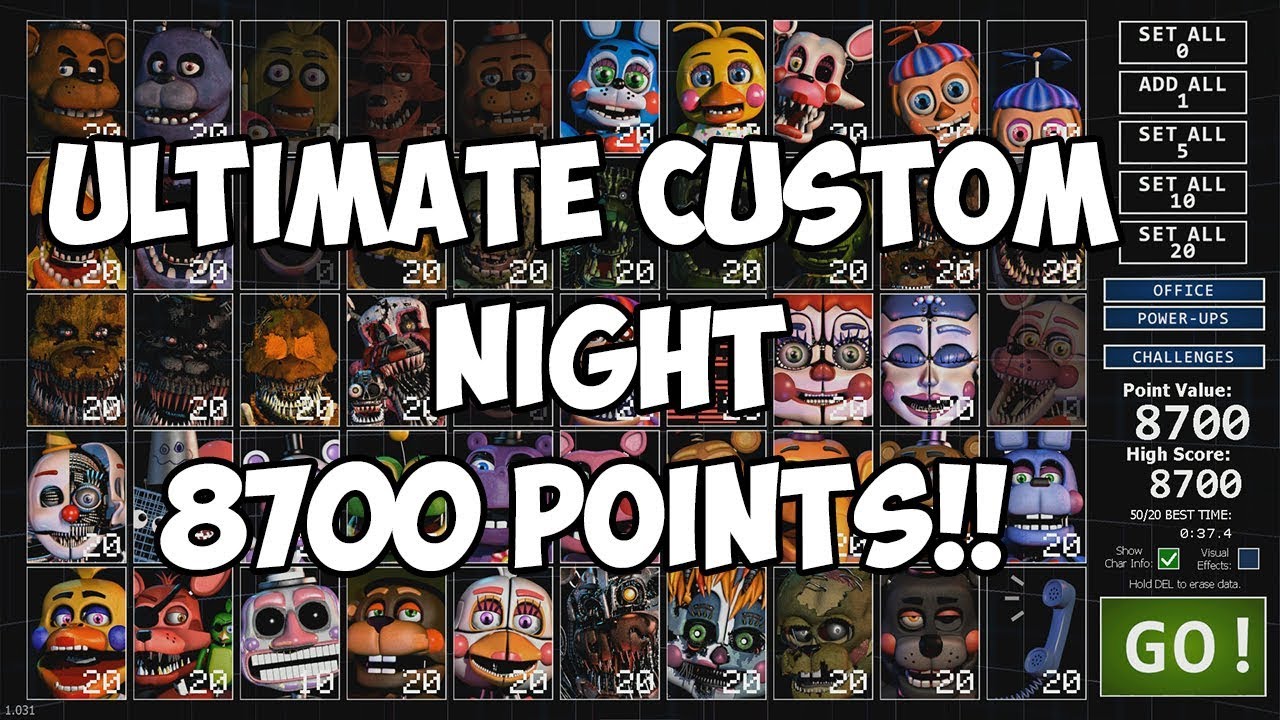8700 POINTS!! A NEW HIGH SCORE - ULTIMATE CUSTOM NIGHT | WORKING MY WAY TOWARDS 9000!!