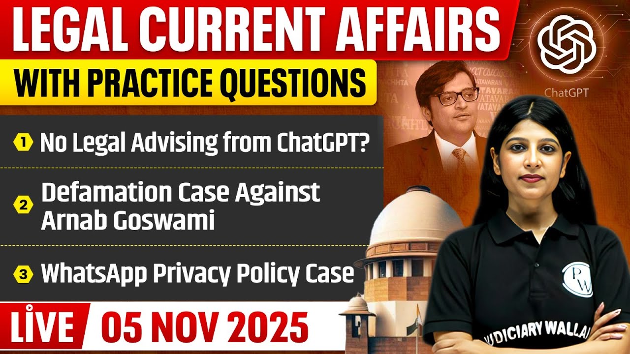 Legal Current Affairs Today | 5 November 2025 | Legal News | Judiciary/APO/ADA | Judiciary By PW