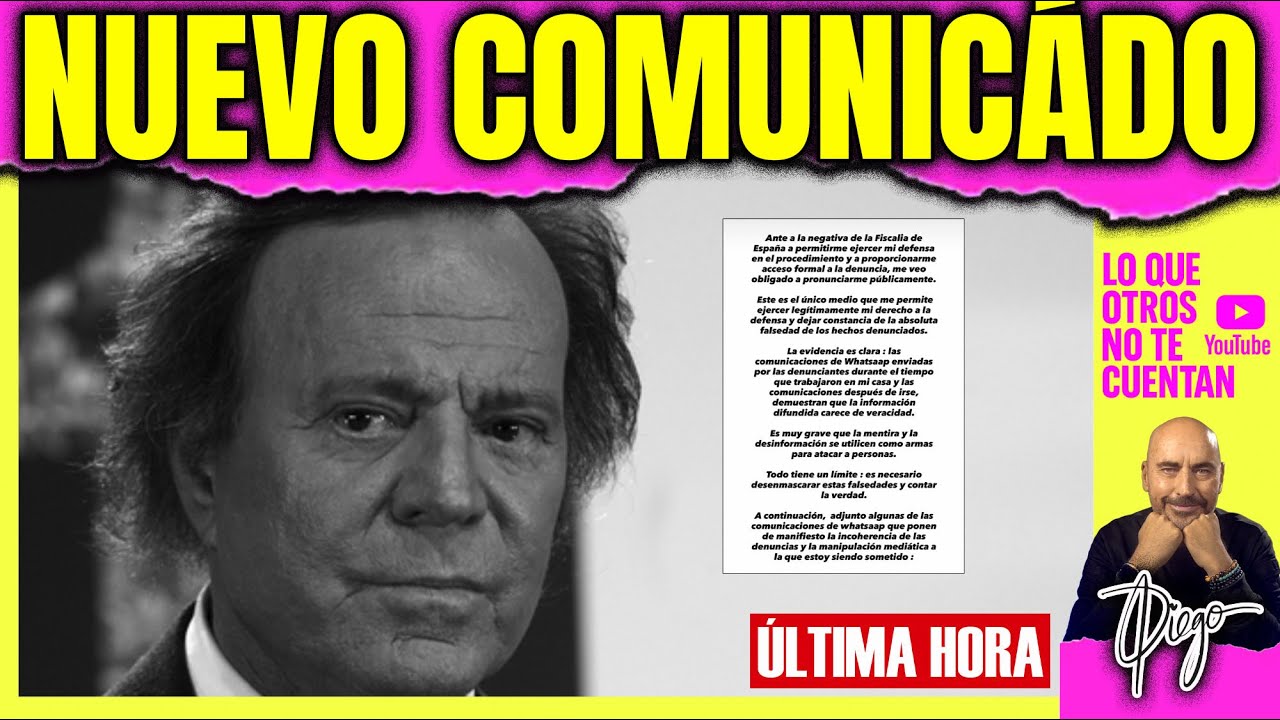 🚨 ¡BOMBA! Julio Iglesias ROMPE SU SILENCIO: Comunicado urgente contra la Fiscalía