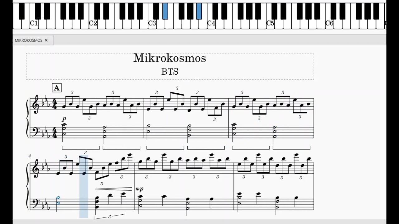BTS 『 Mikrokosmos』 🎹piano　cover　Sheet Music