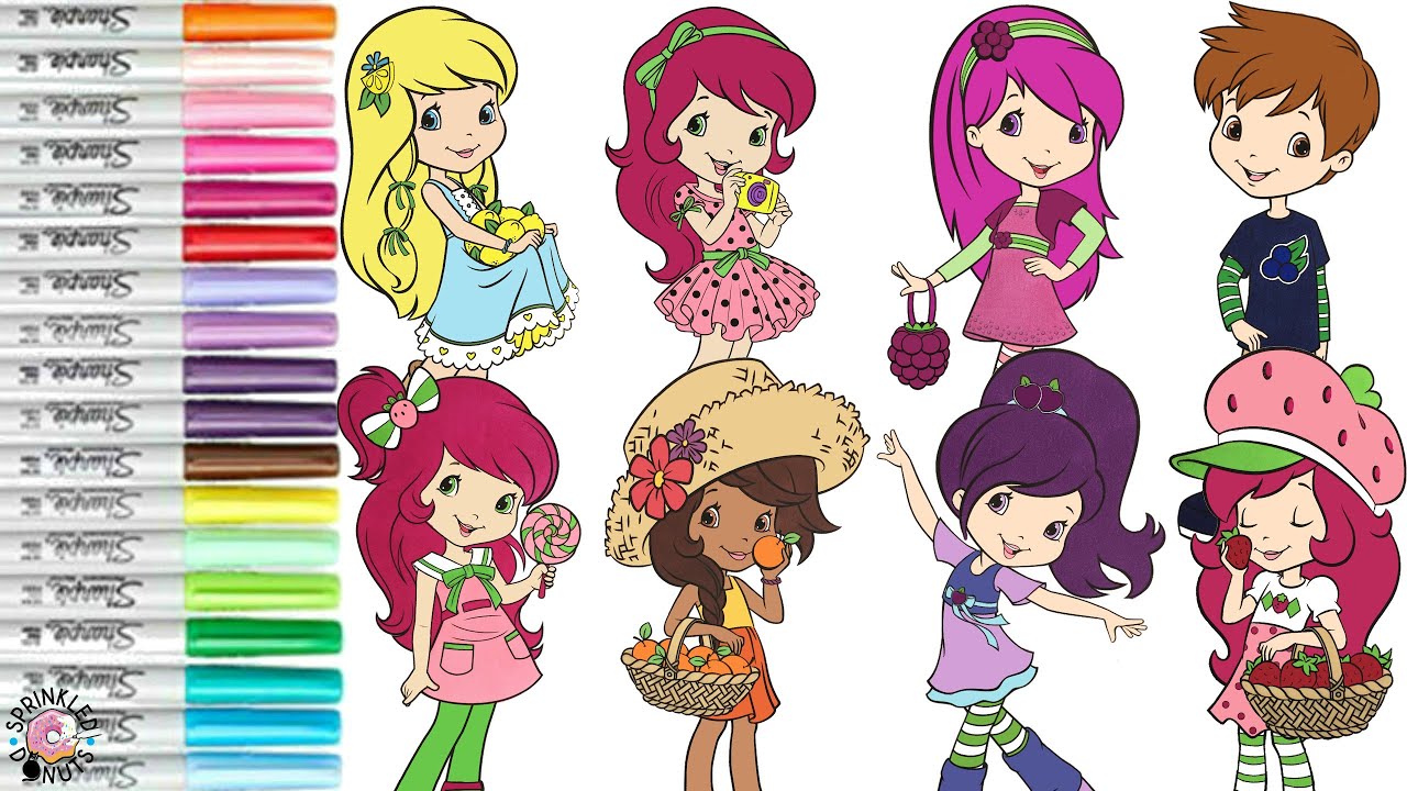 Strawberry Shortcake & Friends Coloring Book Compilation Plum Pudding Huckleberry Pie Orange Blossom