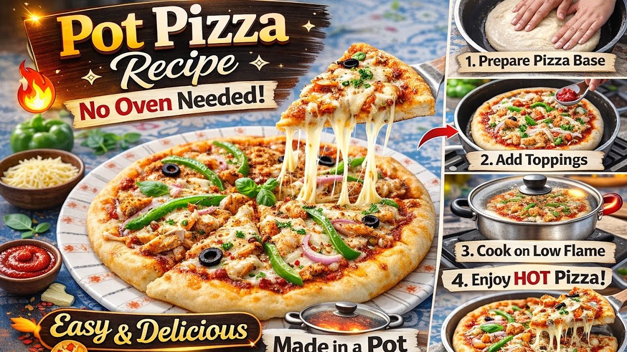 Bina Oven Ke Patile Mein Banayein Sabse Soft Pizza! 🍕 Patila Pizza Recipe ✨