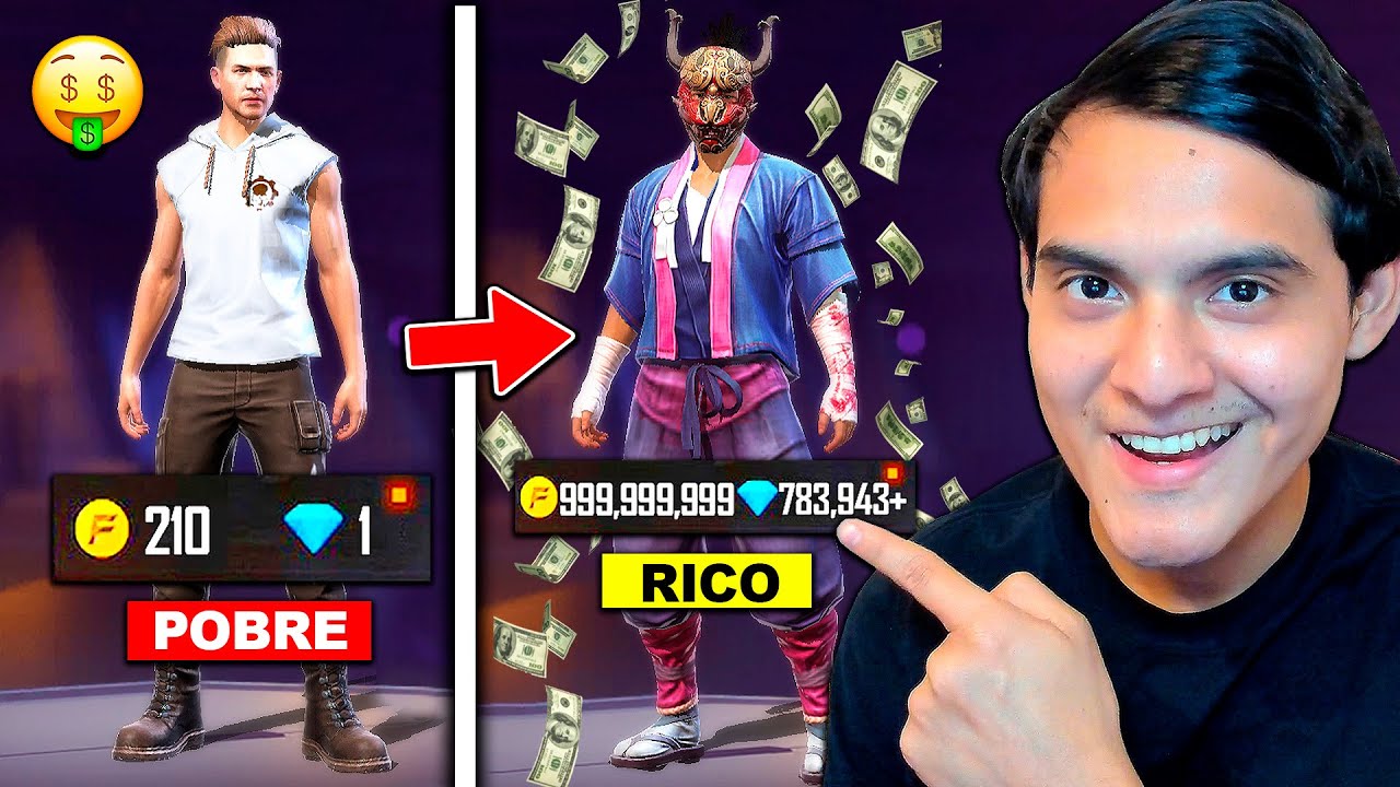 CONVERTI A UN SUSCRIPTOR DE POBRE A RICO en FREE FIRE 🤑