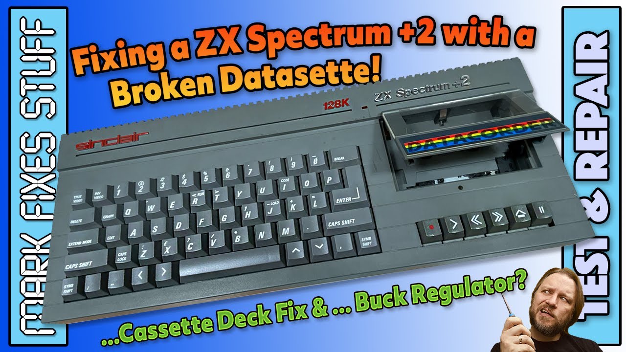 Ремонт Sinclair ZX Spectrum 128k +2 Datacorder... и использование понижающего стабилизатора на Sp...