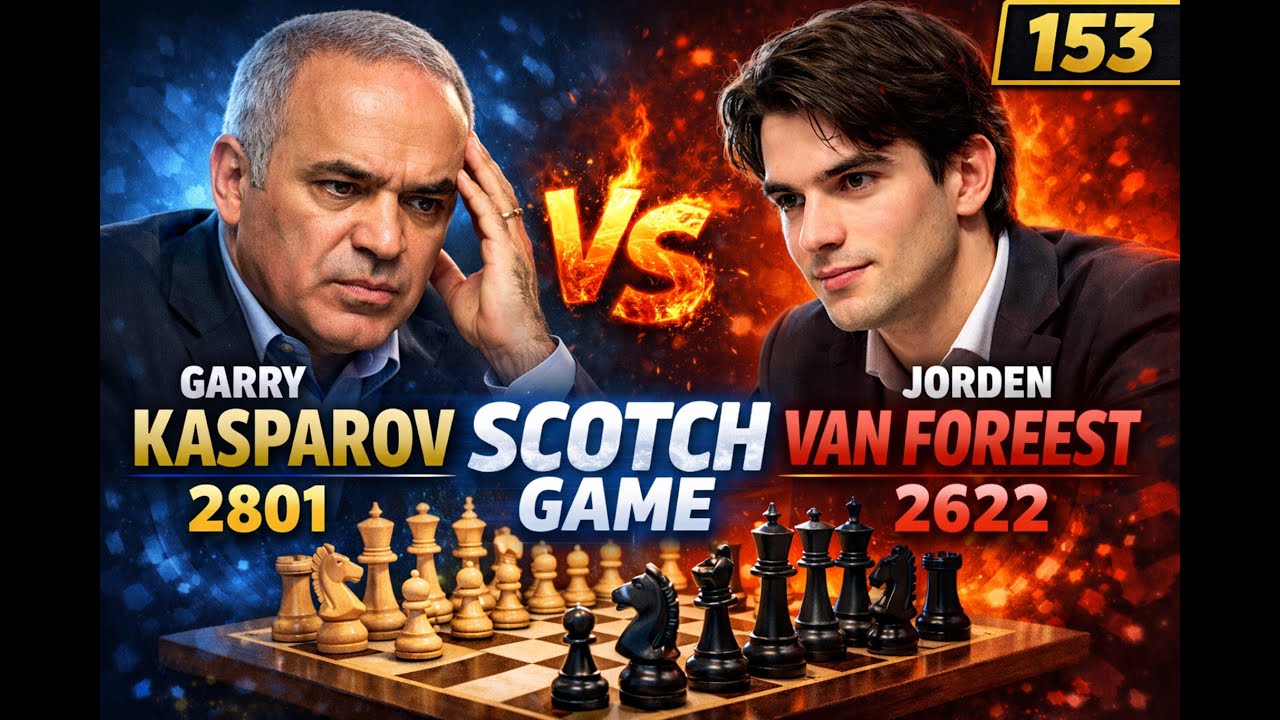 Garry Kasparov TAKES ON Jordan Van foreest in INTENSE Scotch Game Match?  A to Z chess in ENGLISH