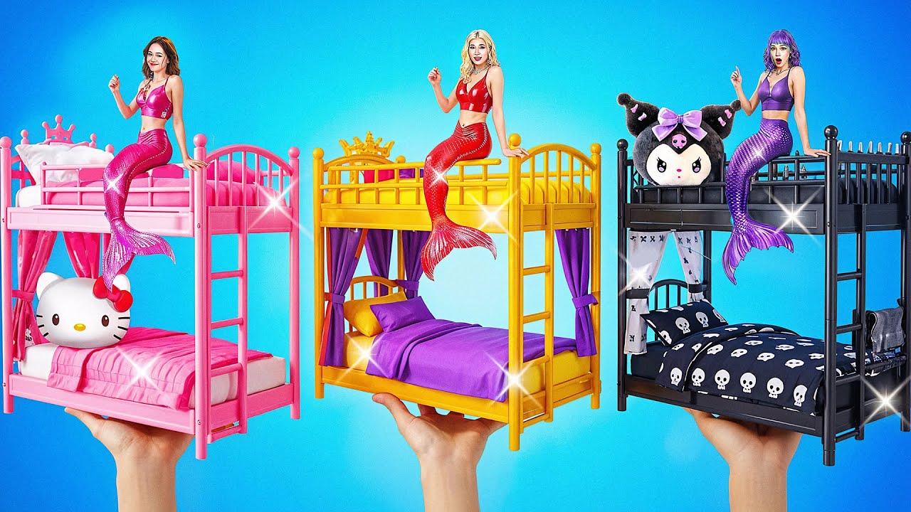 Mermaid Room Makeover! Siblings Room Transformation Battle! Soft Girl vs E-Girl Styles