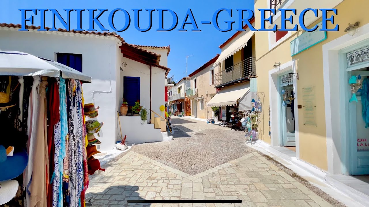 🇬🇷 Finikounda, a village in the Peloponnese Greece, (walking tour) HDR 4K