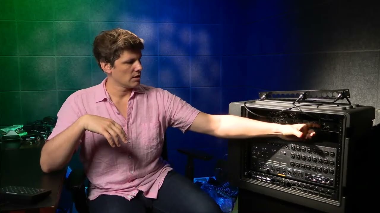 E107 - Sennheiser EW-DX EM2 Dante in Behringer WING Rack with IEM, Antenna, Stream Deck Studio