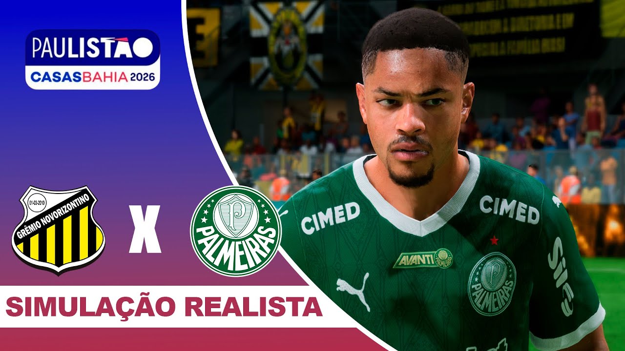 NOVORIZONTINO X PALMEIRAS | Paulistão 2026 | Simulação Realista