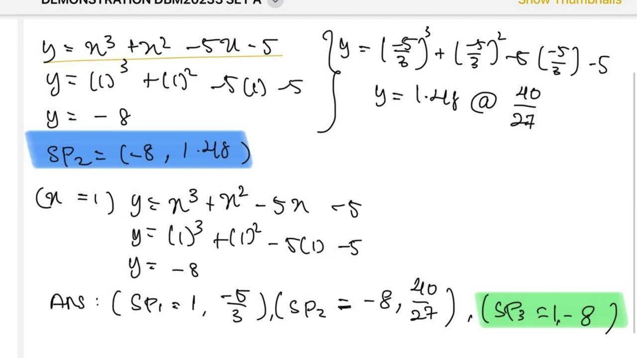 SOLVING THE EQUATION RATE OF CHANGE & STATIONARY POINT:NUMERICAL ANALYSIS(DBM30243)