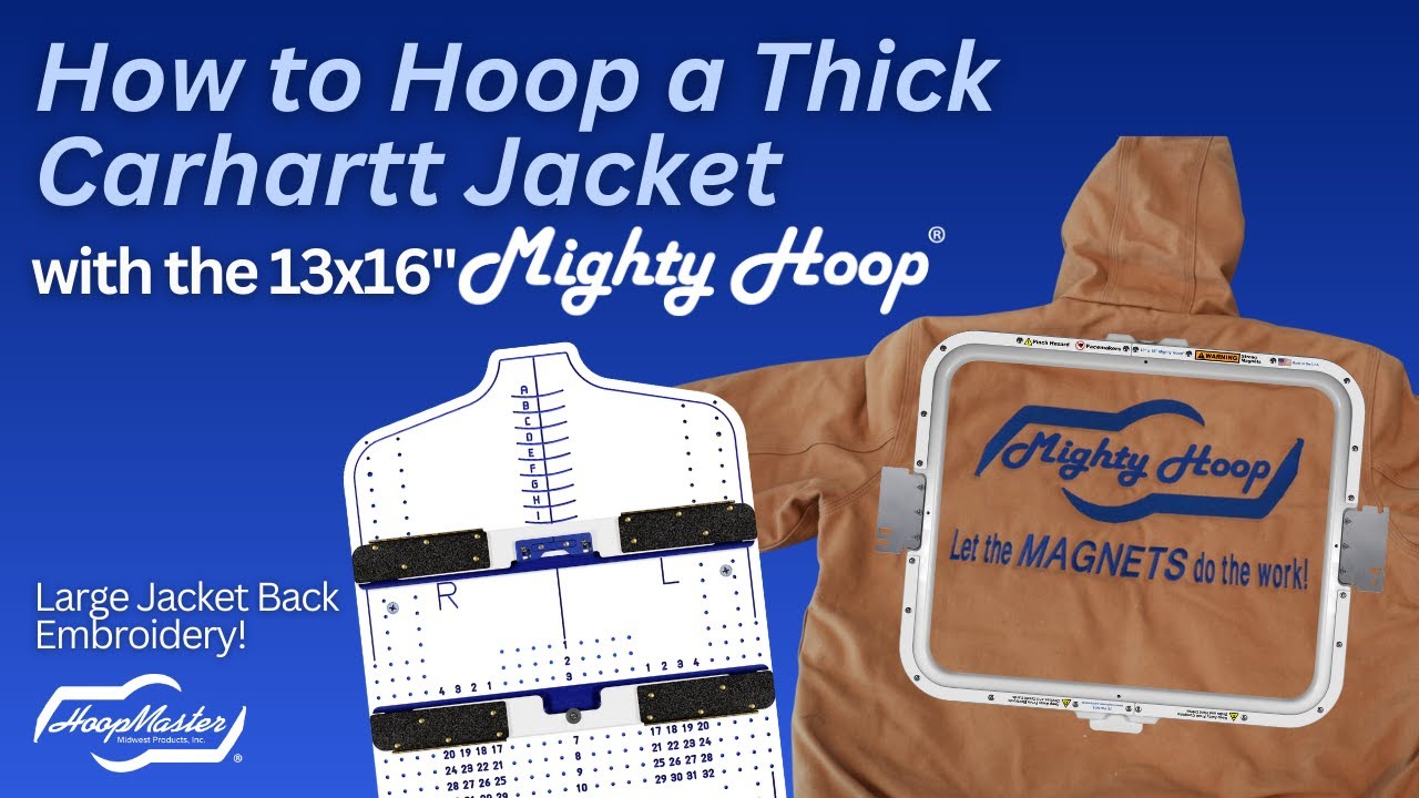 HoopMaster and Mighty Hoop Carhartt Jacket Embroidery  #magnetichoops #embroidery #mightyhoop