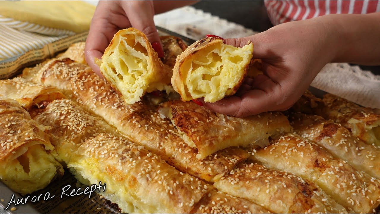 Burek joj nije ravan ! Nestane cim je izvadim iz rerne! Crispy, juice cheese pie!