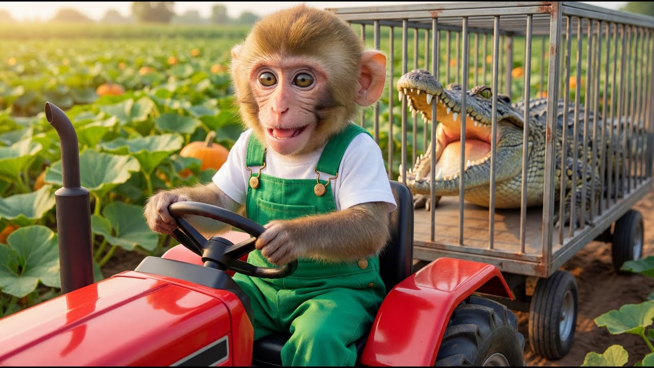 Monkey NaNa Falls Into the Pond With Pumpkins — What He Does Next Is Genius! 😲