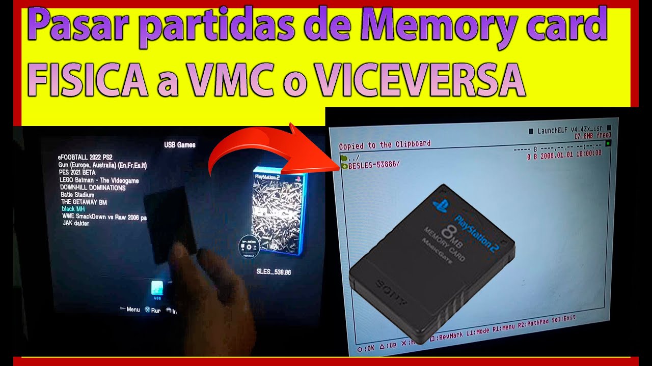 ✅COMO PASAR DE MC FISICA A VMC o VICEVERSA | 💥GESTIONAR VMC PS2