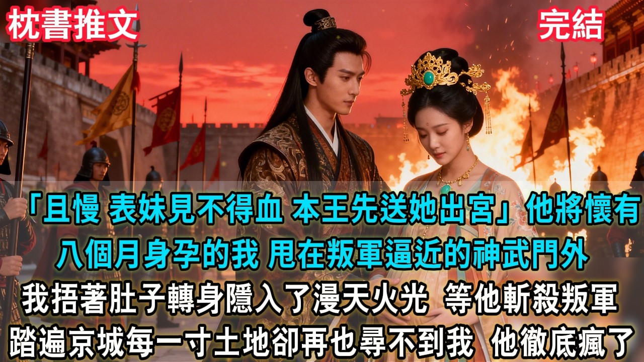 【完結爽文】「且慢！表妹見不得血，本王先送她出宮。」攝政王將懷有八個月身孕的我，甩在叛軍逼近的神武門外。我捂著肚子轉身隱入了漫天火光。等他斬殺叛軍，踏遍京城每一寸土地卻再也尋不到我 他徹底瘋了