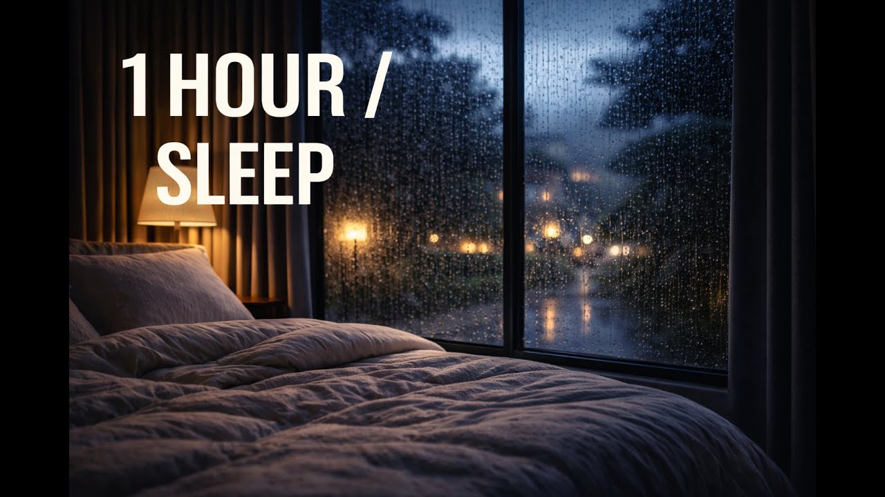 1 Hour Gentle Rain on Window ASMR 🌧️ Deep Sleep, Relax, Study