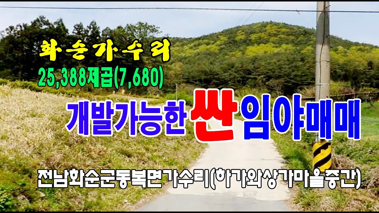 🏕23-018[전남화순군지역임야][동복면가수리싼임야]🏞하가마을,상가마을,가수리저수지아래,연화벌꿀농장,농림,보전관리지역(7,680py)매매~