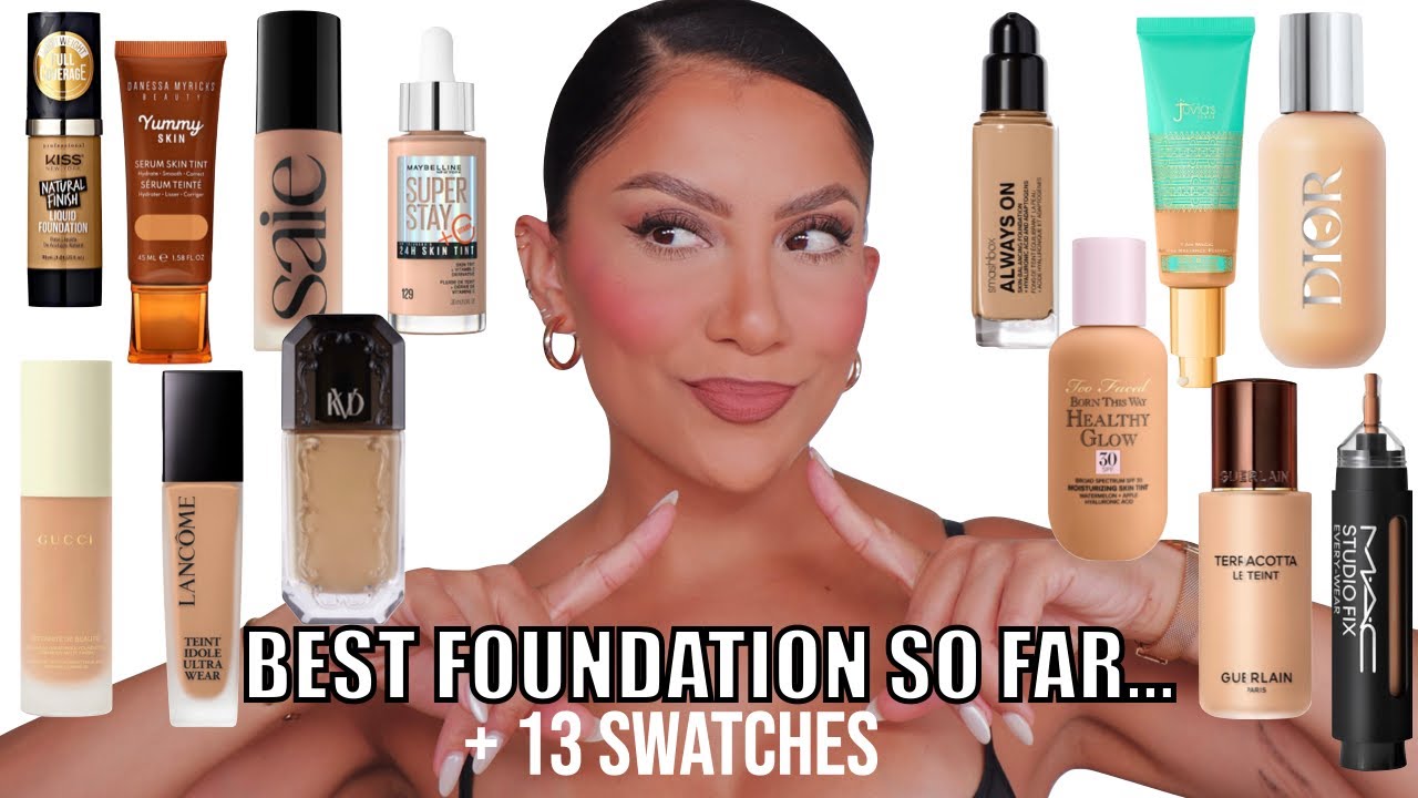 BEST *new* FOUNDATIONS OF 2023 SO FAR + SWATCHES (13 shades) *oily skin* | MagdalineJanet