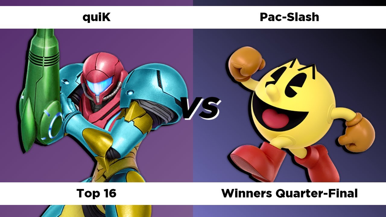 SSBU - High Voltage #1 - Top 16 WQF - quiK (Samus) vs. Pac-Slash (Pac-Man)