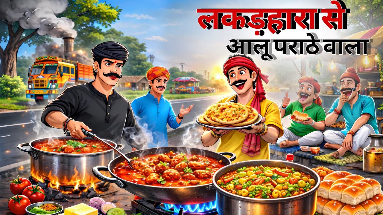 लालची राम लाल ओर दयालु पंकज ओर हरि की आलू पराठा और सब्जी की काहानी | Hindi cartoon moral stories || 