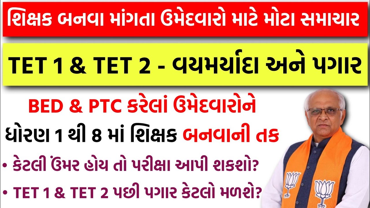 TET 1 & TET 2 Age Limit | Salary | Exam Date 2025 | TET-TAT Teacher Bharti 2025 | TET 1 Exam Date