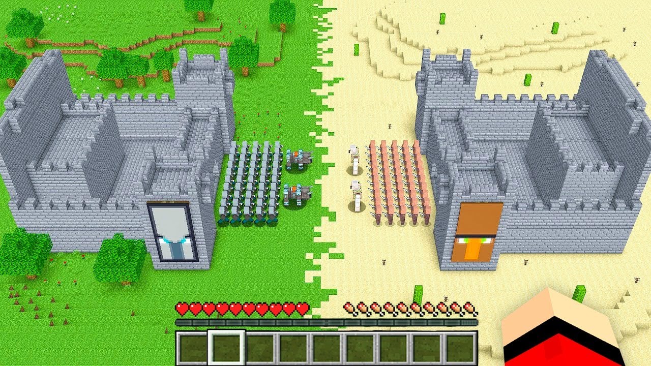 ZAMEK ZŁYCH VILLAGERÓW vs ZAMEK DOBRYCH VILLAGERÓW w Minecraft!