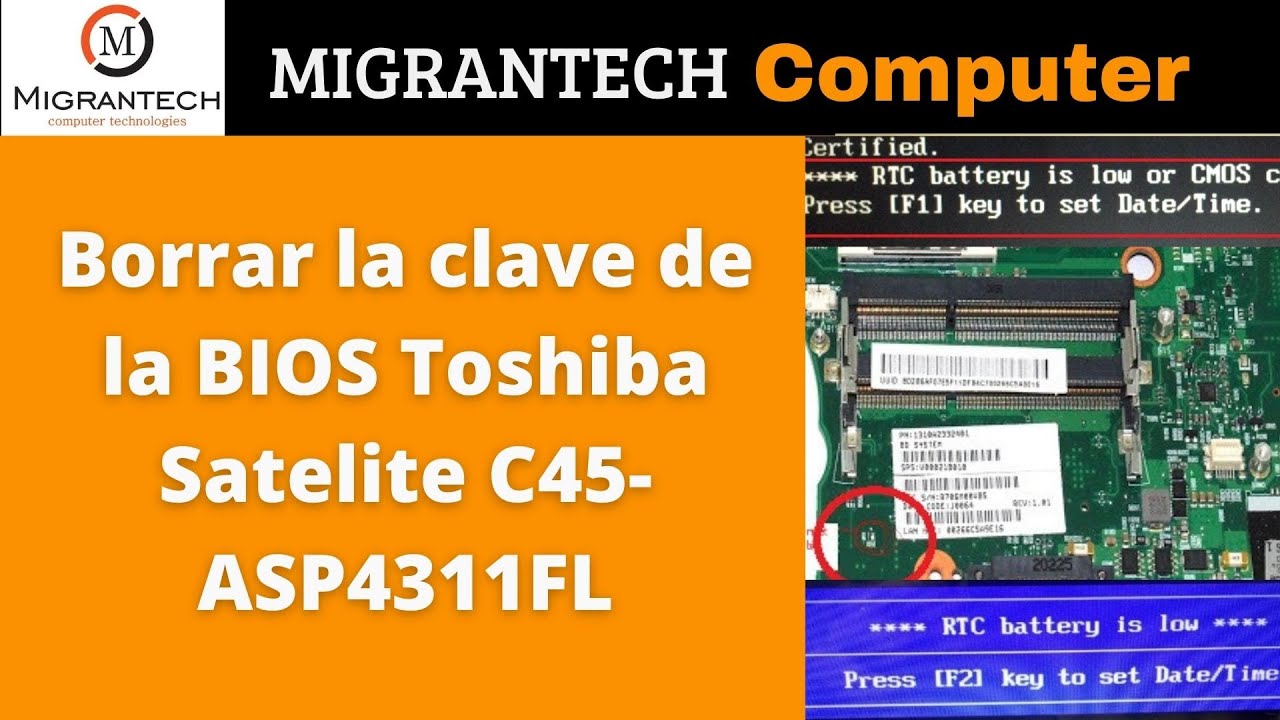 ⭐  Eliminar contraseña de BIOS Toshiba C45-ASP4311FL/ Reset BIOS Password