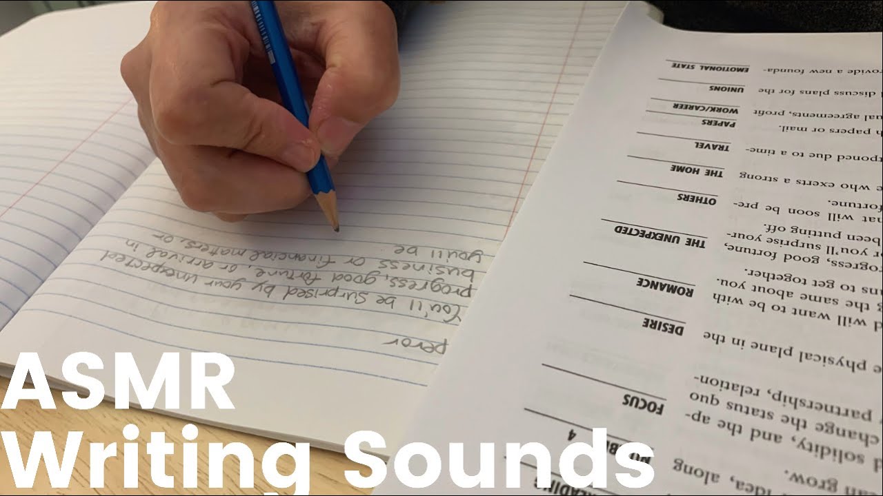 ASMR Writing Sounds - Page turing and Writing(No Talking)/鉛筆で字を書く音