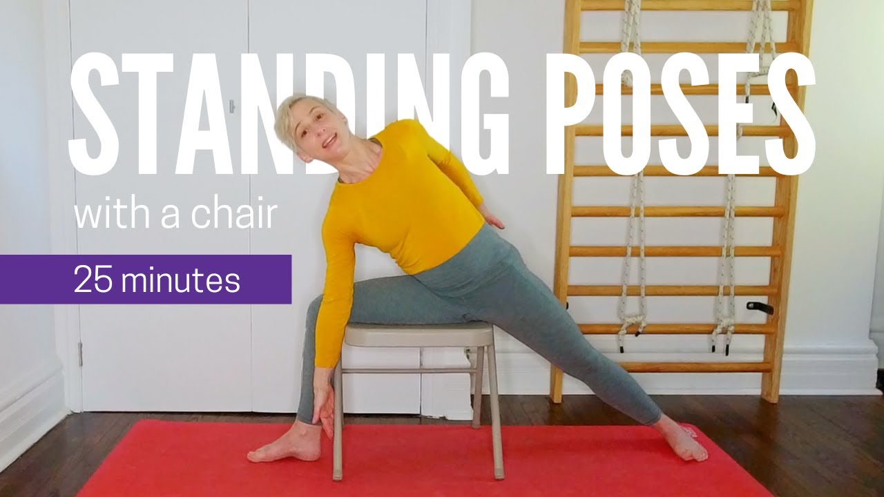 Iyengar Yoga Standing Poses with a Chair | 25 min
