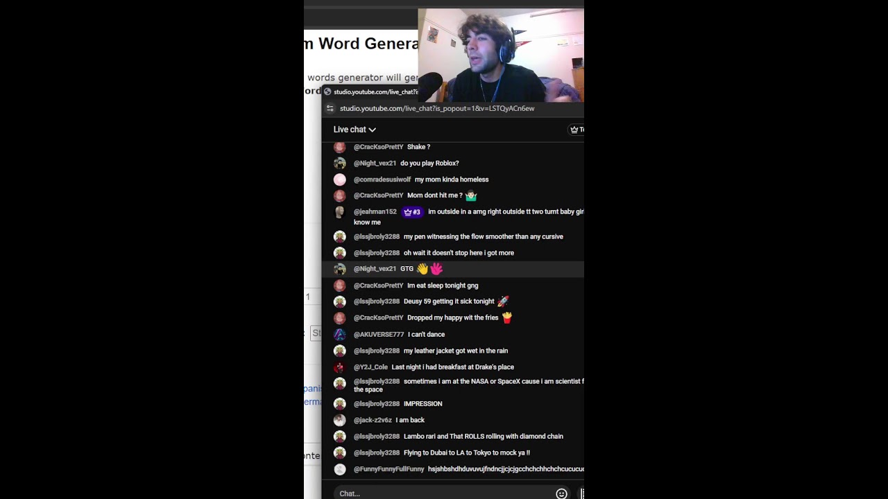 Freestyling Off Your Words In Chat!