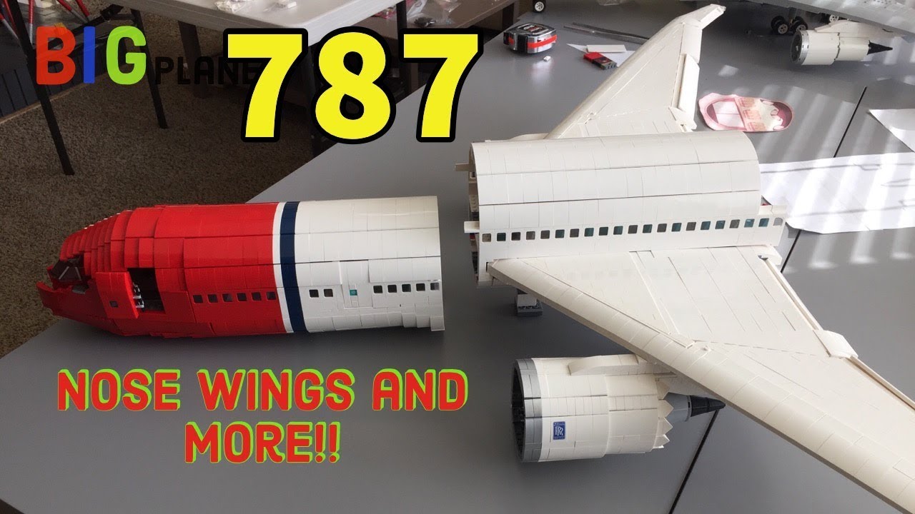 LEGO 787 major progress on the nose and wings!!!