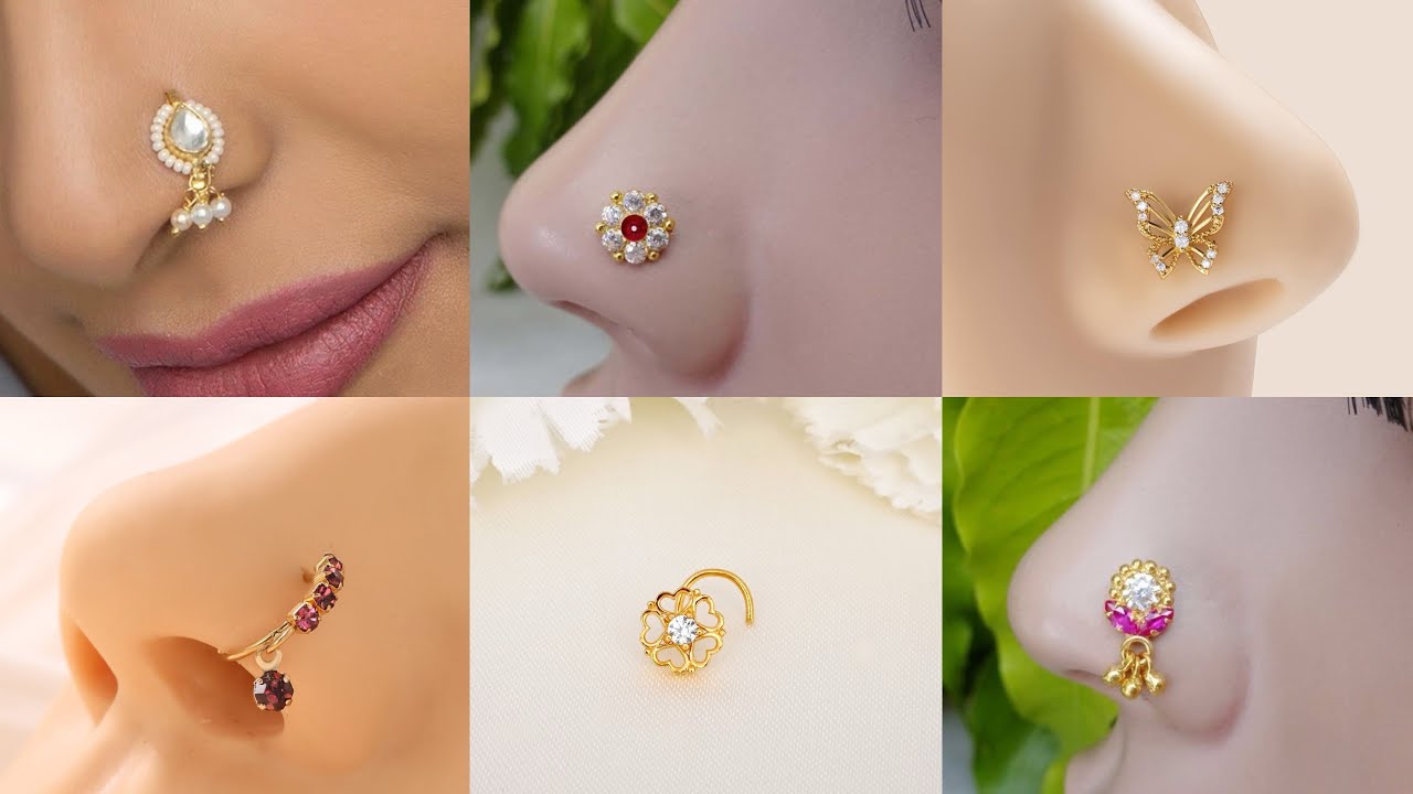 Latest New Gold Nose pin Design IlDimond Nose Pin Collection