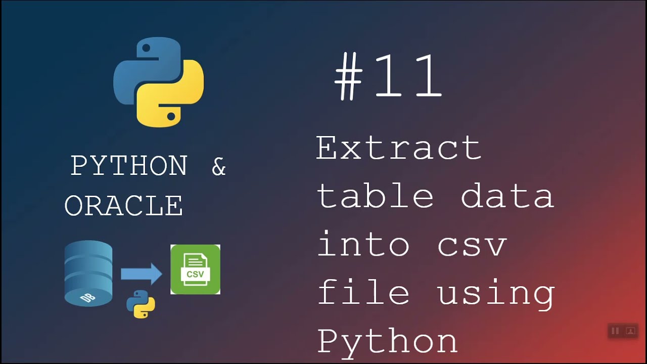 How to extract DB table data into csv file using python