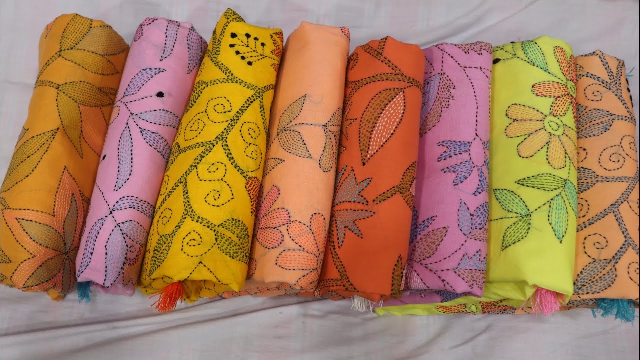 পাগল করা ডিজাইনের হাতের কাজের কাঁথা স্টিচ নকশী থ্রি পিস কালেকশন ll Handwork three piece collection