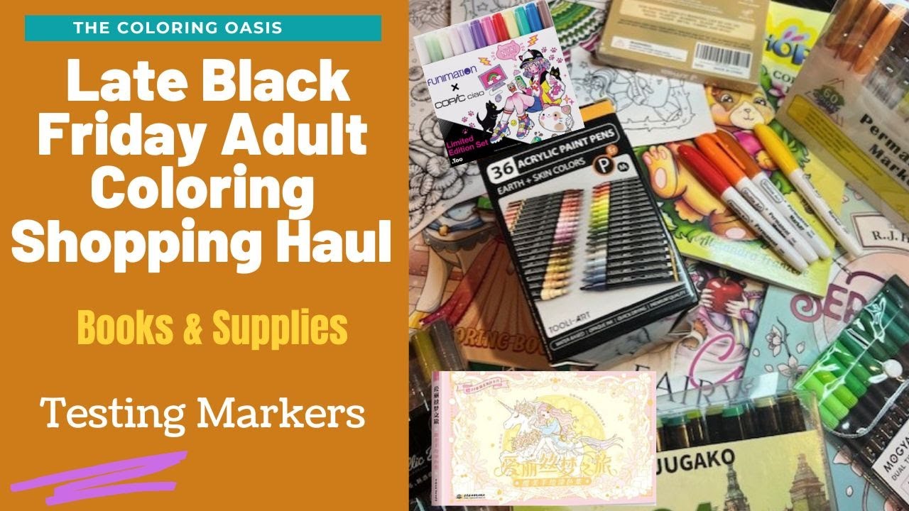 Amazon Adult Coloring Supplies and Books Haul | Relaxing Christmas, Chibi Princesses, Markers & Pens