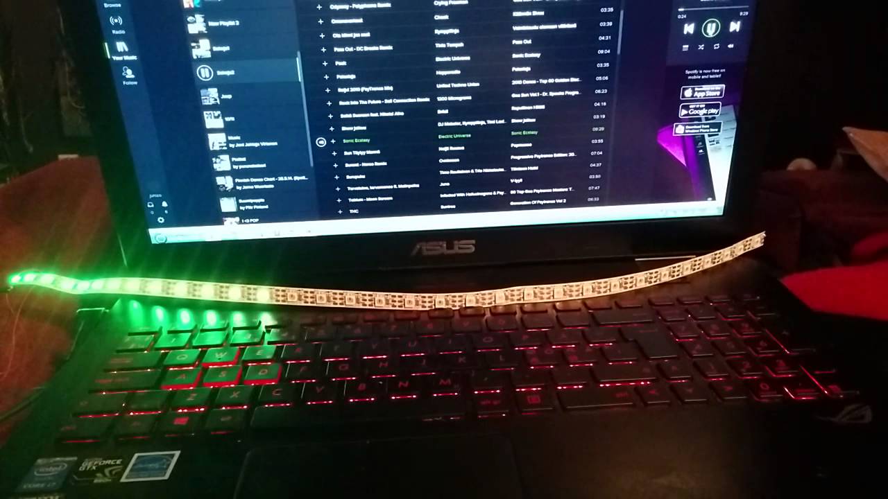 Teensy 3.1 Audio shield with WS2812 led stripe