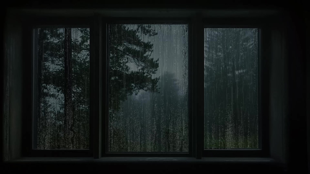 Rain Sounds at Night Outside the Window 🌧️🪟 Minimal Ambience for Deep Focus and Relax