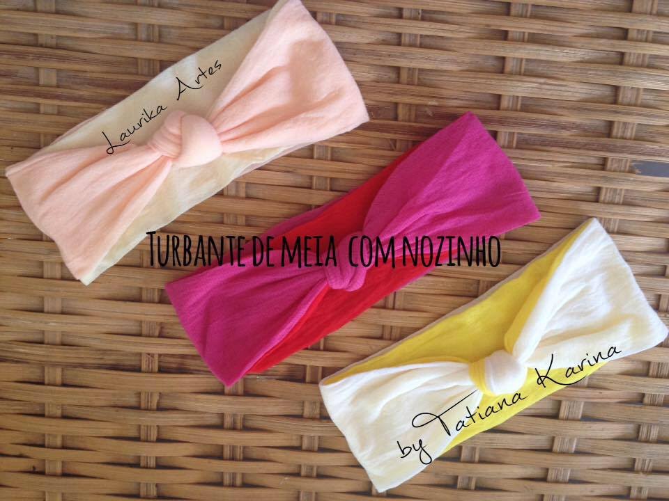 Turbante de meia com nozinho by Tatiana Karina (turban headband) Tutorial / DIY/ PAP