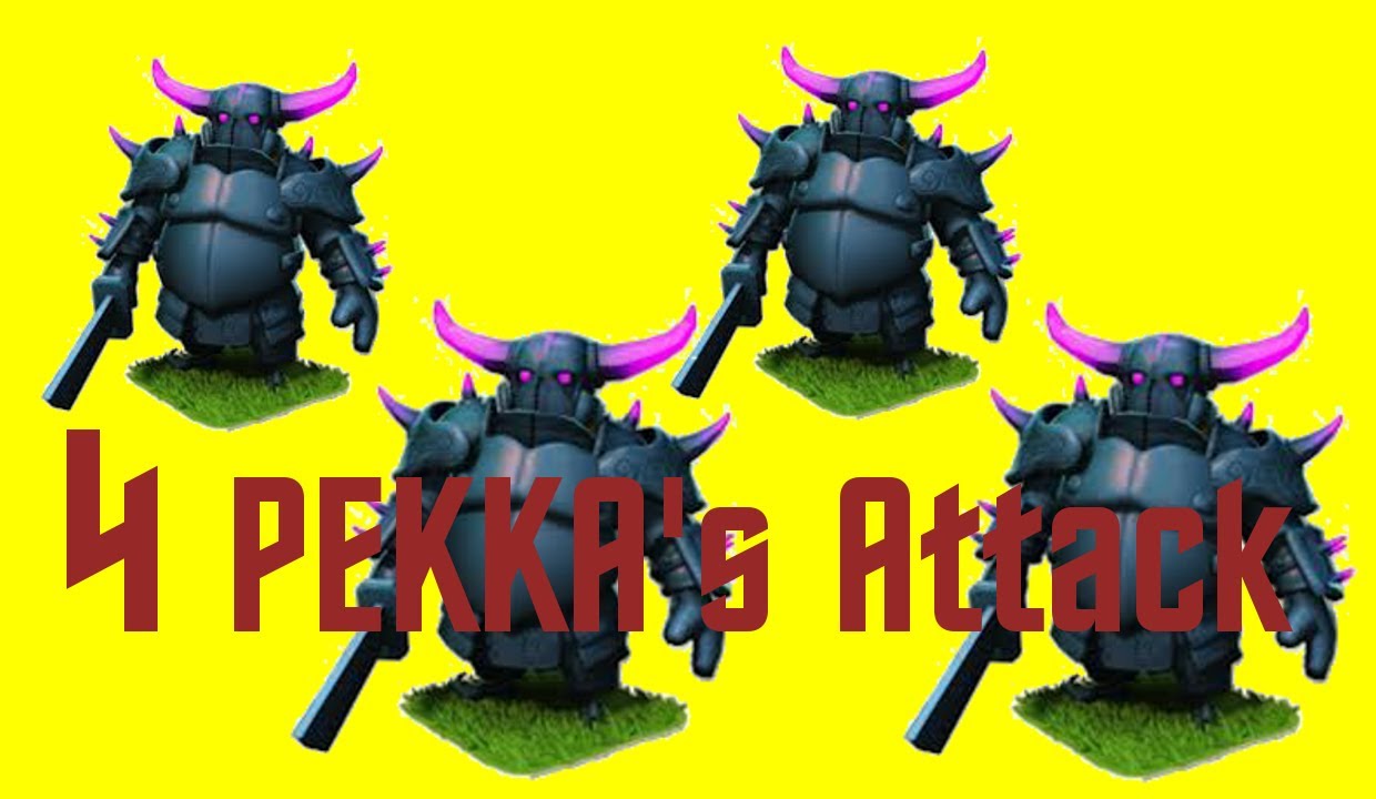 FIRST PEKKA ATTACK!! 4 PEKKAS + Barbarian King
