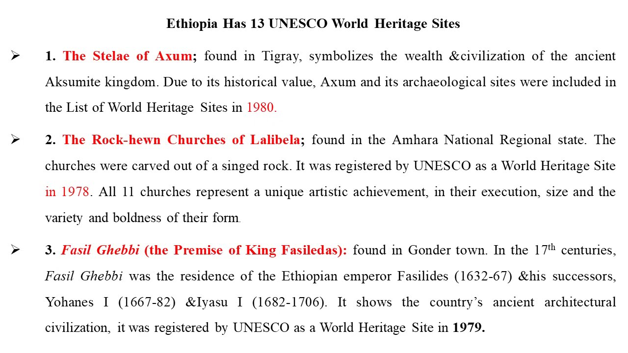 The 13 Ethiopian Heritages of UNESCO #history #education
