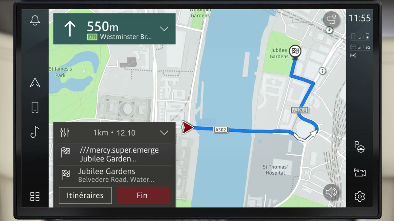 Mode d'emploi - Navigation Jaguar avec what3words
