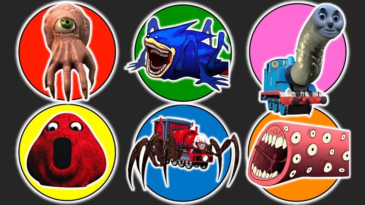 Spin Wheel Monster Brain Eye, Shin Sonic, Thomas Lipan, Pou, Choo Choo Charles, Train Eater