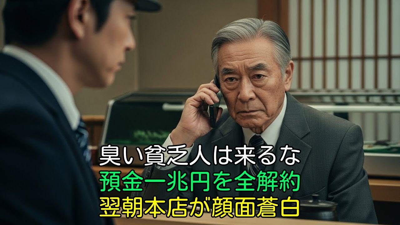 【スカッと】銀行員に「臭いジジイは貧乏人」と侮辱され1兆円解約した結果、翌朝の本店がパニックに