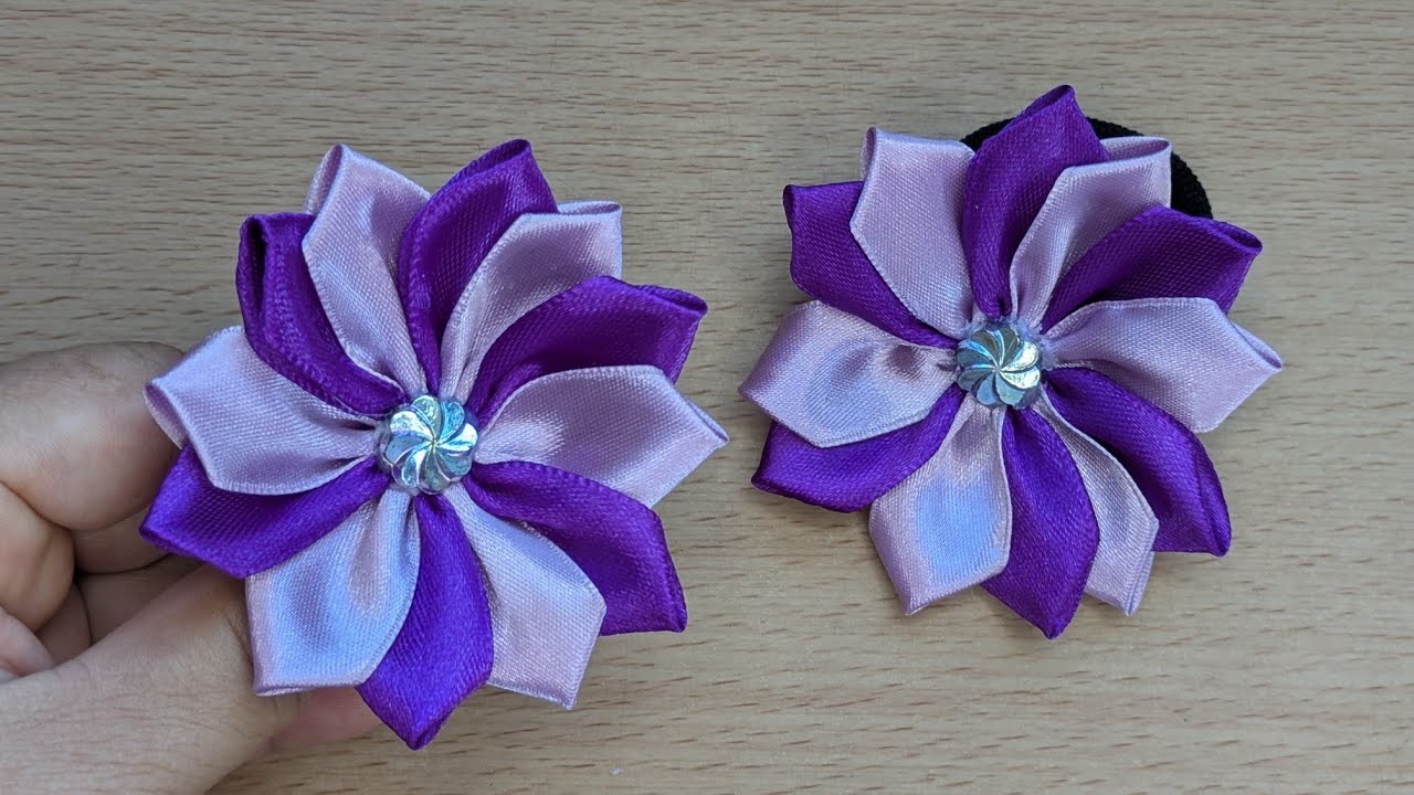 🌸 WOW! This Two-Color Ribbon Flower Is So Easy & Beautiful | DIY Tutorial