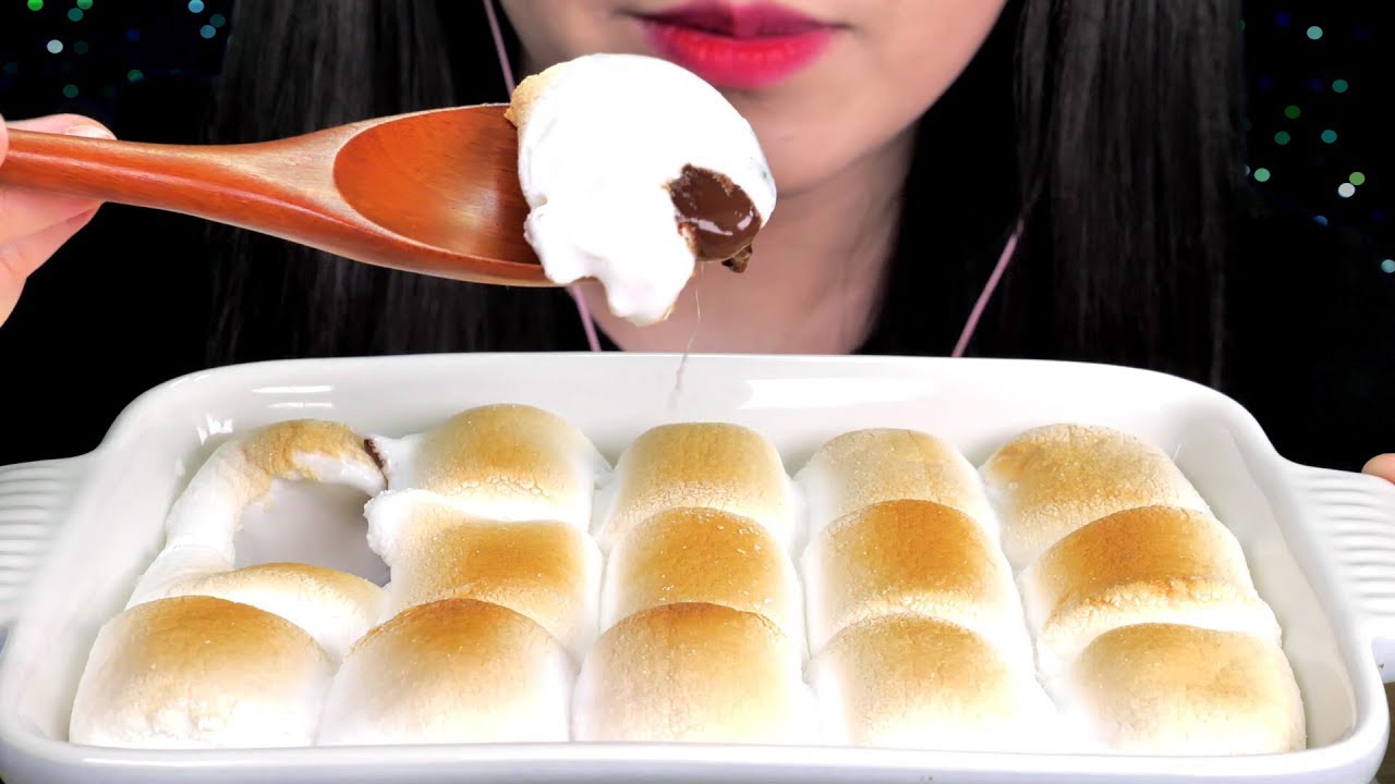 ASMR Marshmallow S'more 마시멜로우 스모어 먹방 マシュマロ スモア EATING SOUNDS NO TALKING MUKBANG