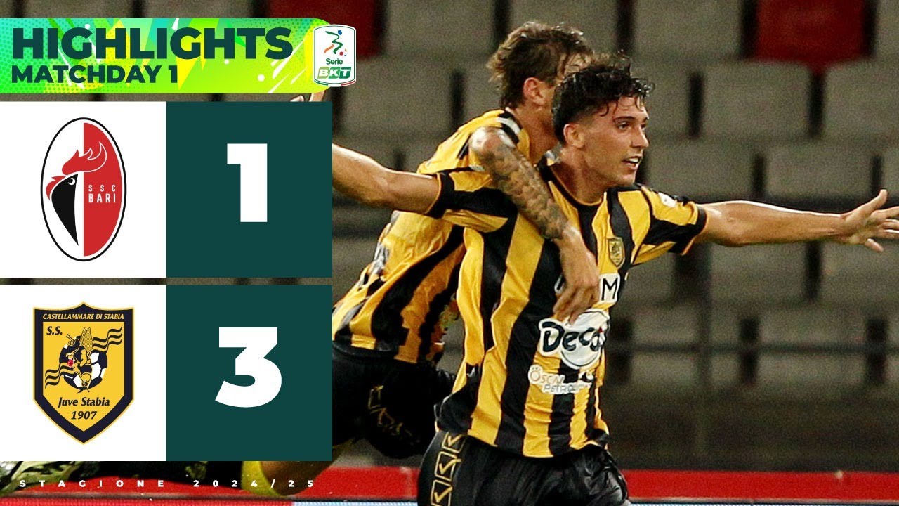 Bari-Juve Stabia 1-3 | HIGHLIGHTS Serie BKT | Debutto da sogno per le vespe al San Nicola