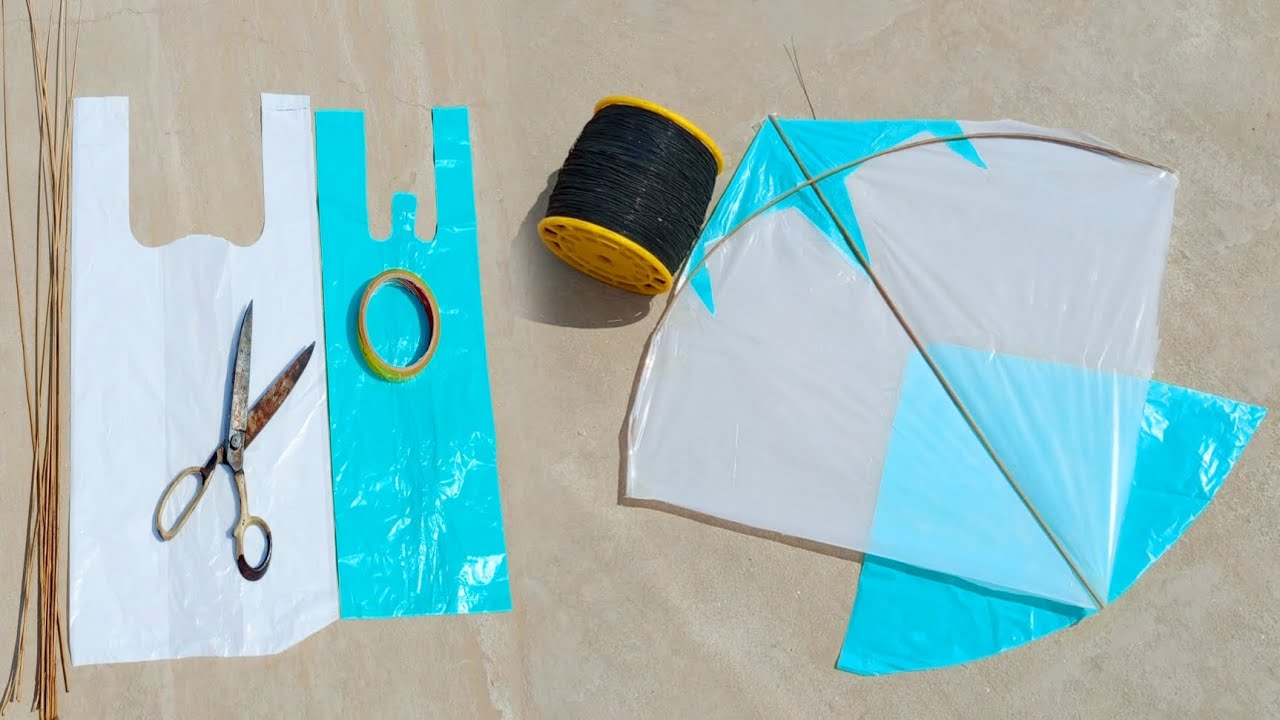 Dangerous kite making with plastic bag and flying testing at home new idea 💡