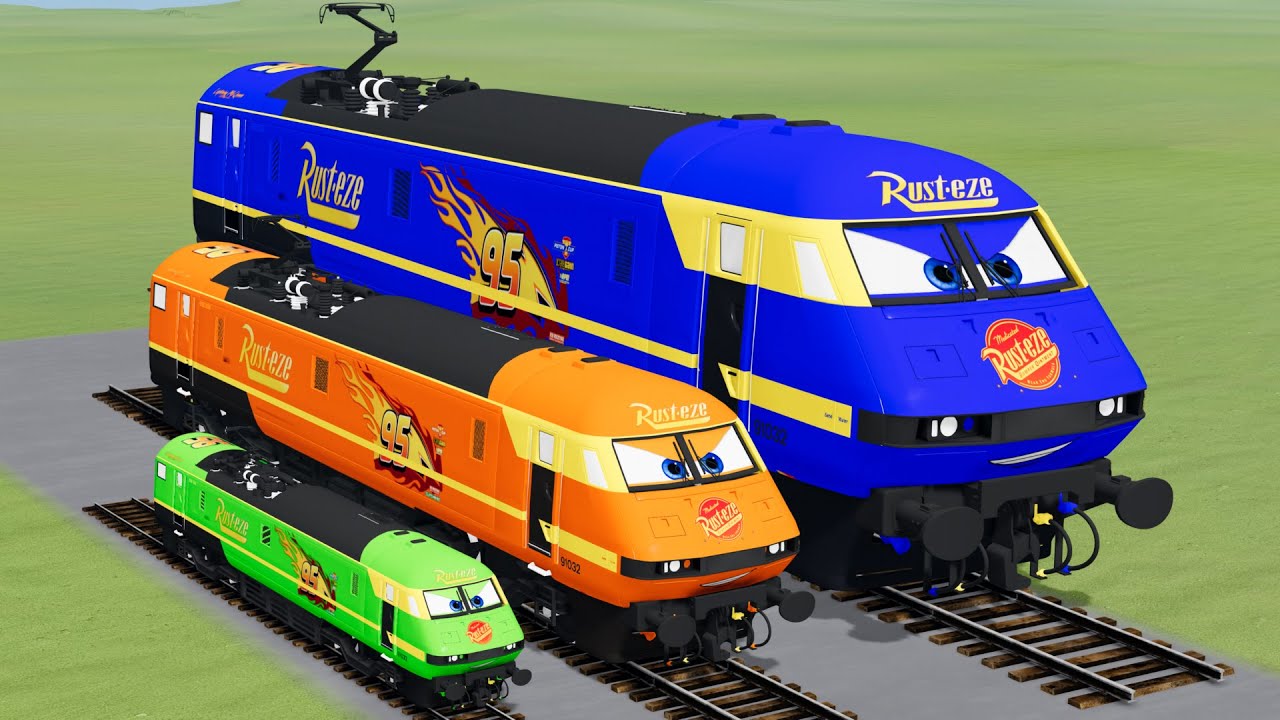 Big & Small Colors Trains Lightning Mcqueen vs Trains Thomas | BeamNG.Drive