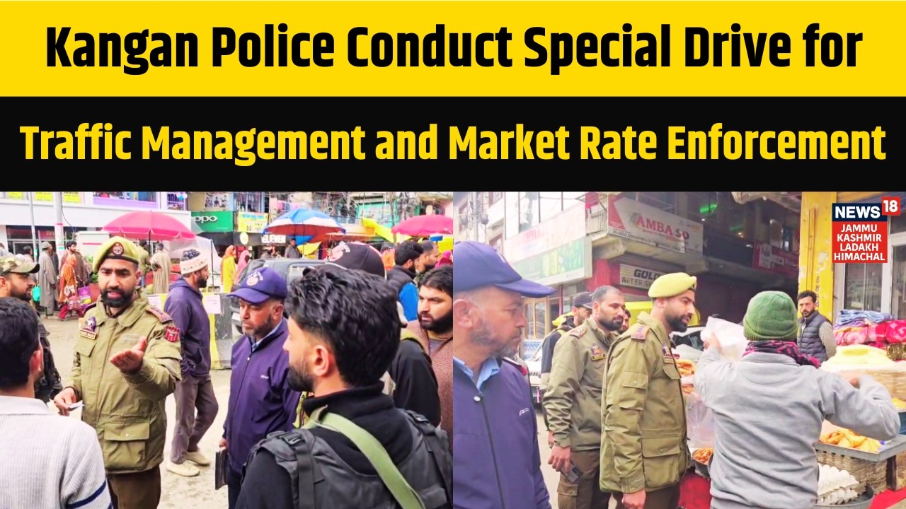 Kangan Police Conduct Special Drive for Traffic Management and Market Rate Enforcement | N18V